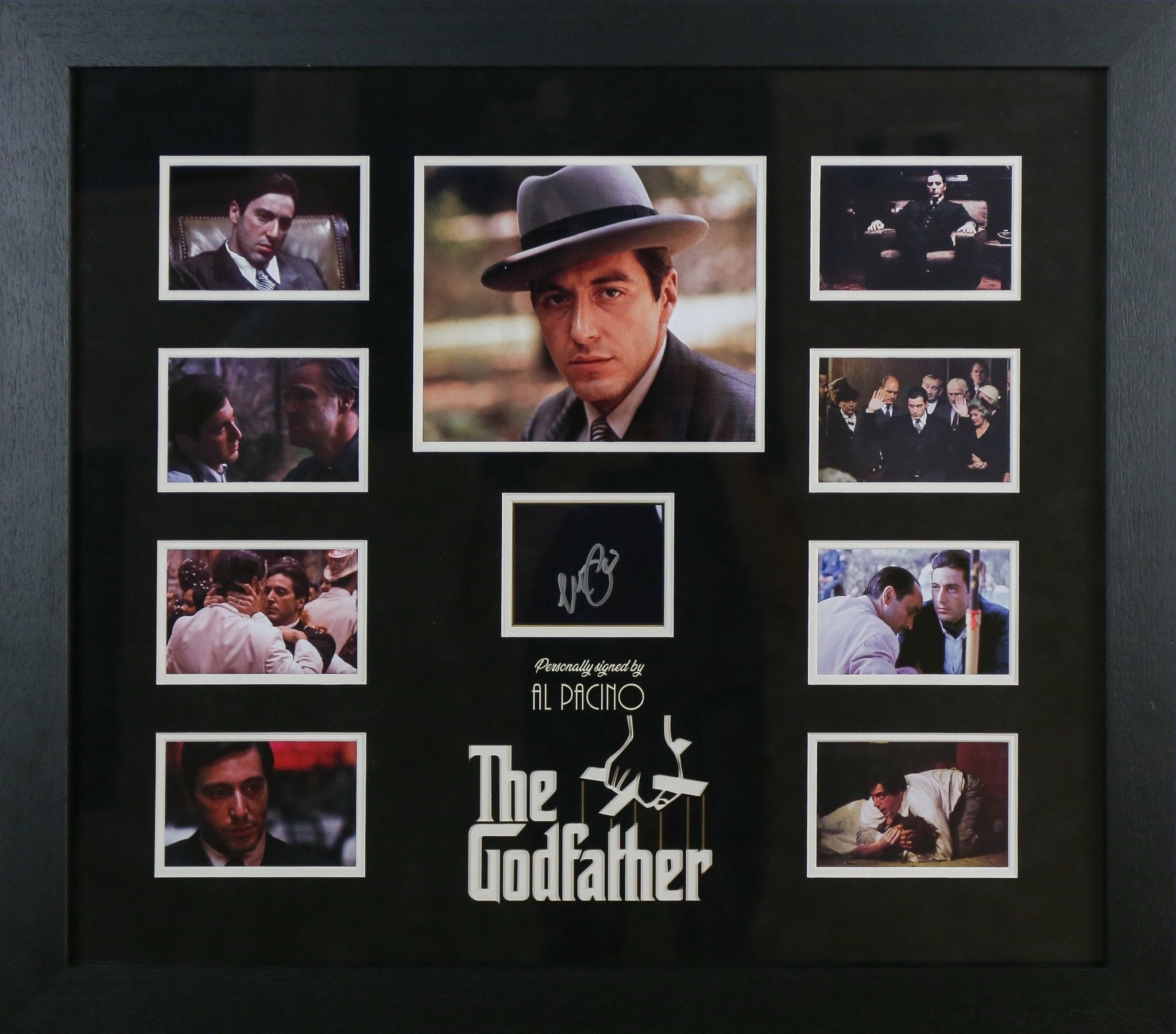 Al Pacino, The Godfather Signed White card Framed Display - Memorabilia Framers Shop
